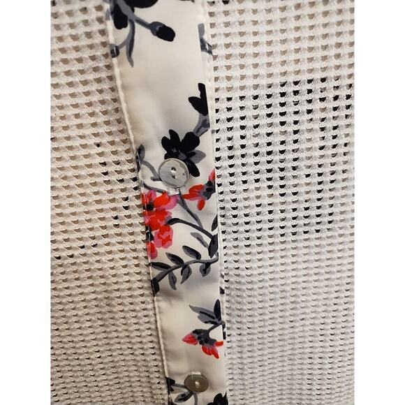 Honey Punch Size Medium Blue White Pink Mesh Button Back Top Cottagecore Fairy - Picture 4 of 5